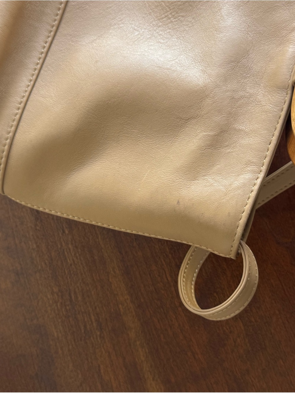 Anthropologie Payton James Wood Bucket Tote - Picture 5 of 6